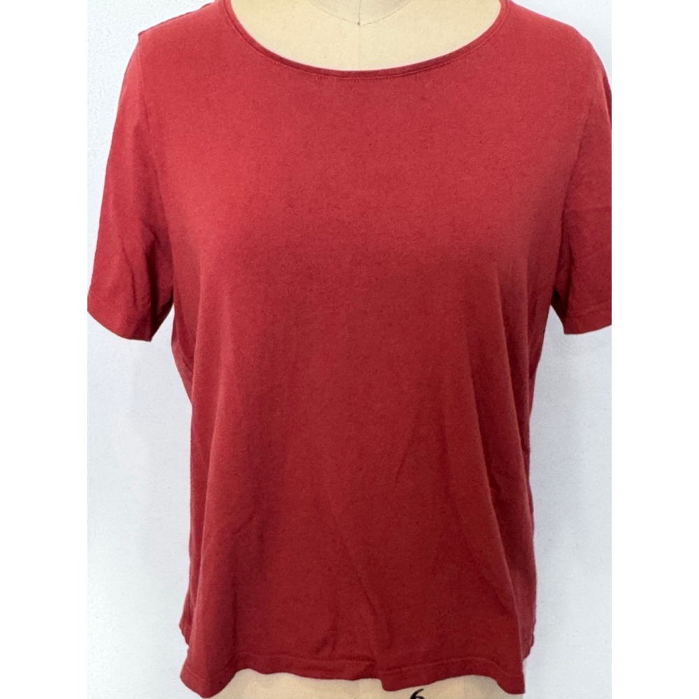 Women's CJ Banks brick Red T-Shirt Size X short sleeve round neck